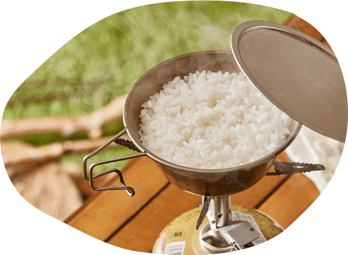 キャンプで炊くご飯